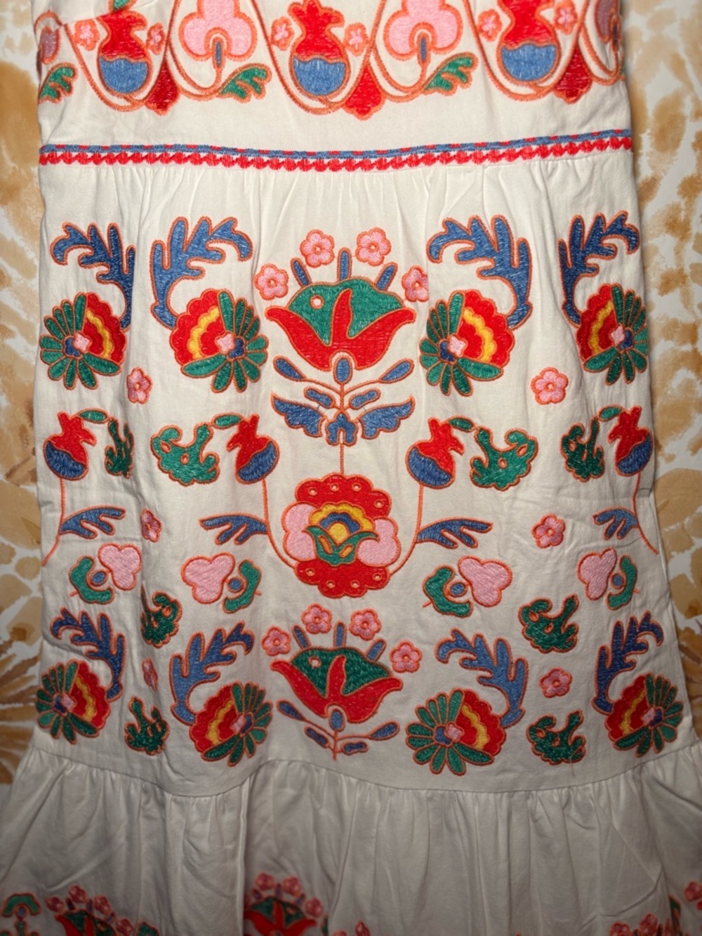 Boutique Embroidered Sundress | Colorful Boho Resort Mini Dress 7/8 - Picture 7 of 8